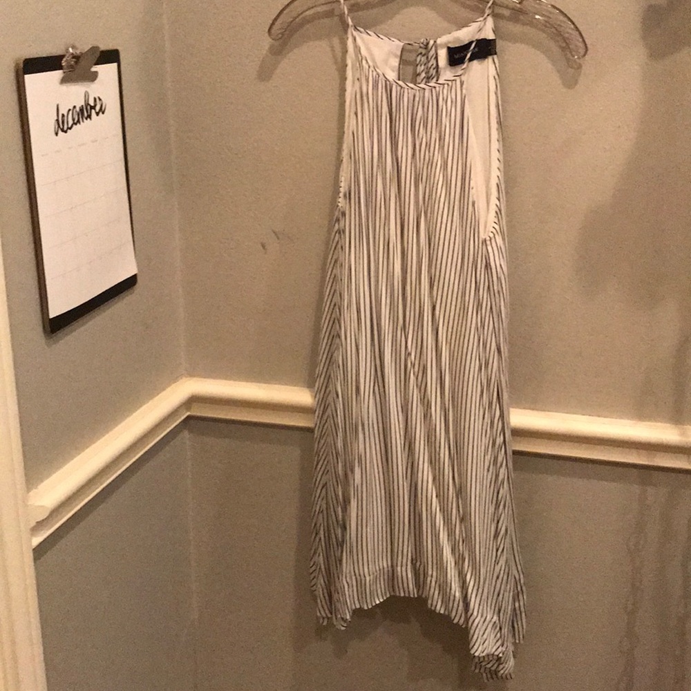 White and black striped tank dress